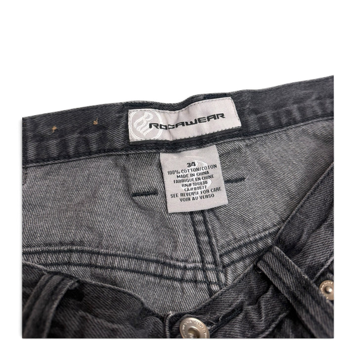Vintage Rocawear Black Denim Jean Shorts (34)