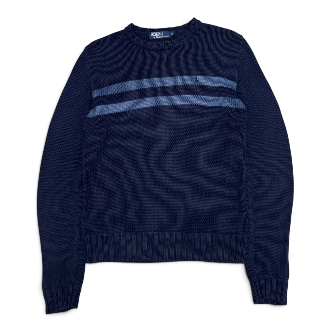 Vintage Polo Ralph Lauren Navy heavy Knitted Jumper (S)