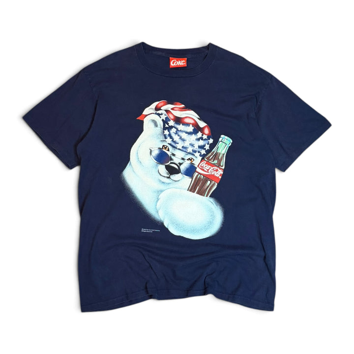 1995 Vintage Coca Cola Navy Graphic T-Shirt (XL)