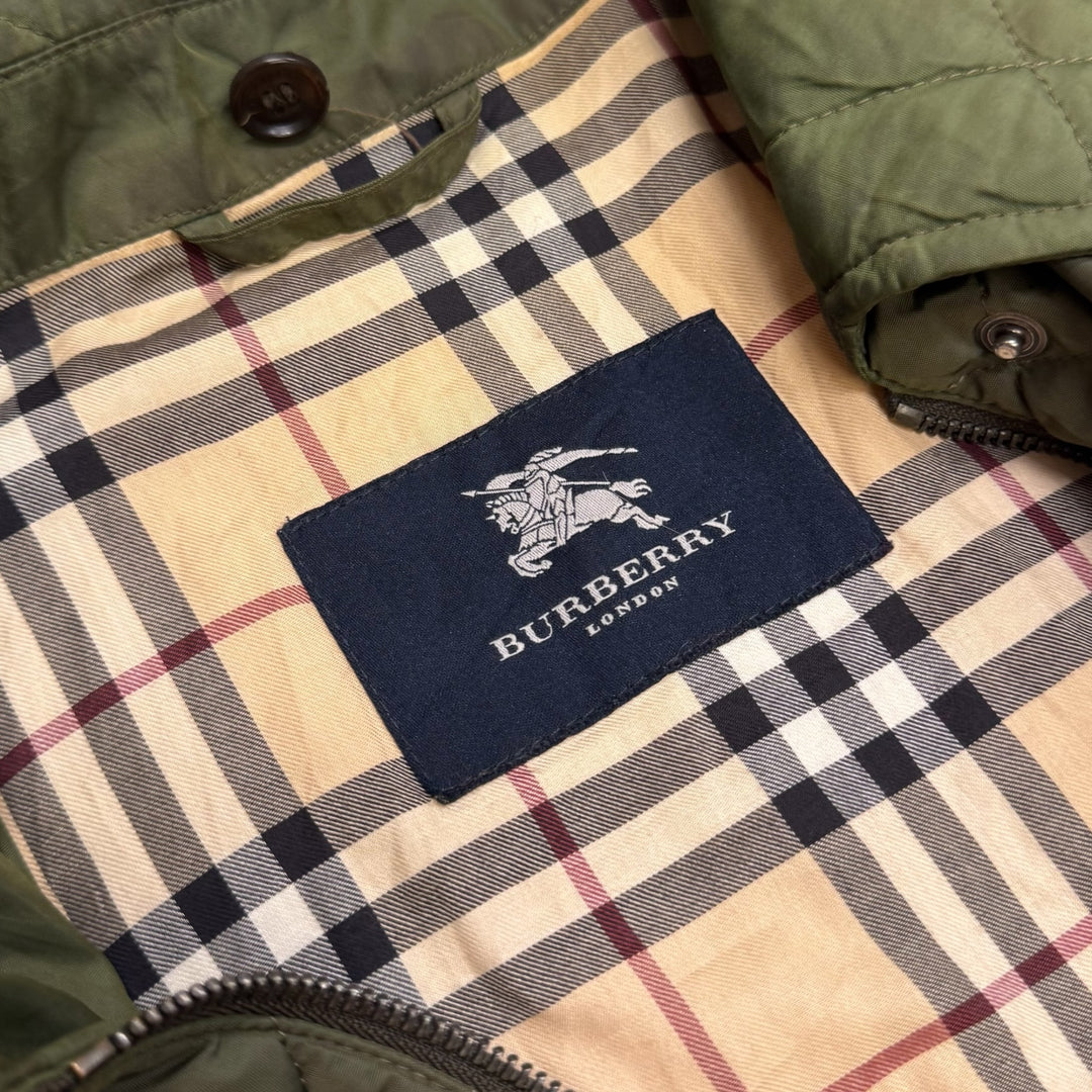 Vintage Burberrys Quilted Jacket Green (L)
