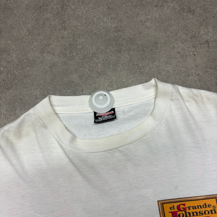 90's Vintage Big Johnson 'El Grande' White Graphic T-Shirt (XXL)