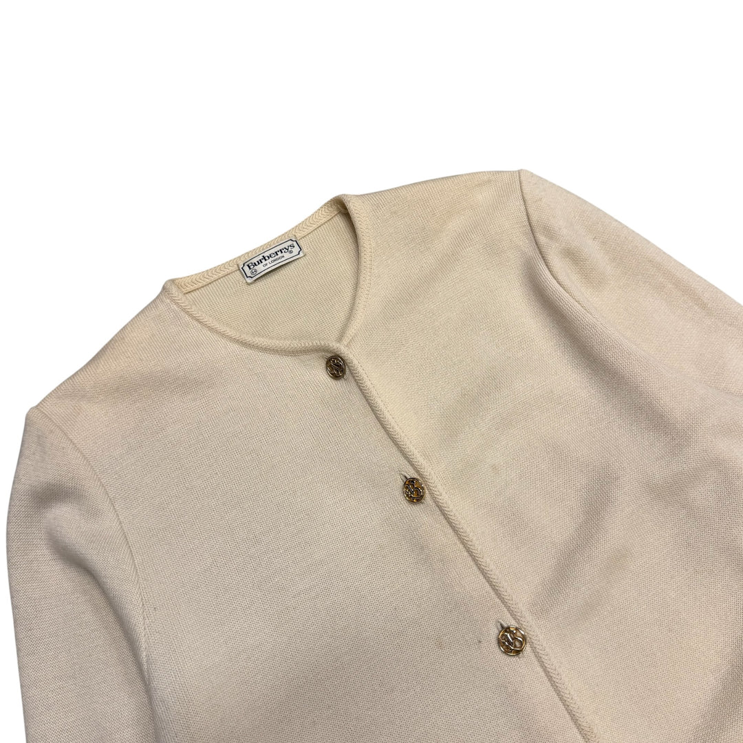 Vintage Burberrys Button Up Cardigan Cream (L)