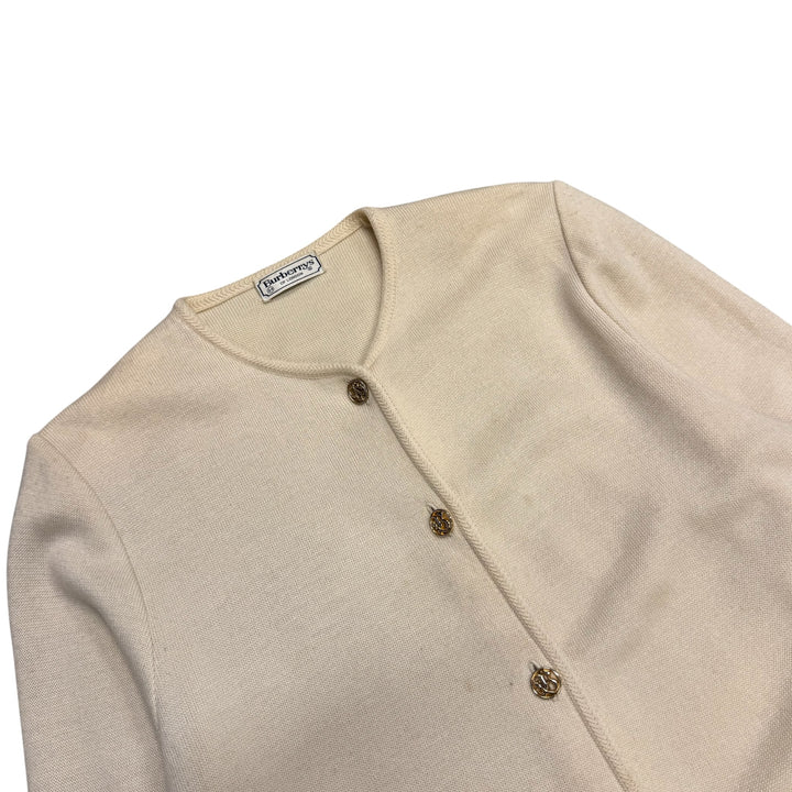 Vintage Burberrys Button Up Cardigan Cream (L)