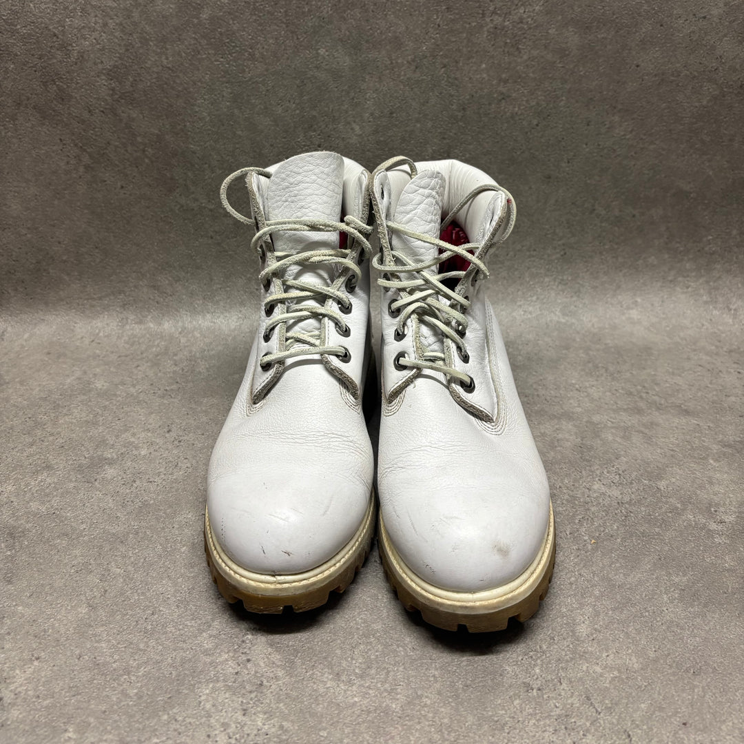 Vintage Timberland White Leather Boots (UK8)