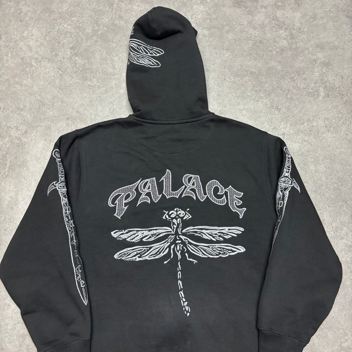 Palace x The Great Fog Black Embroidered Full Zip Hoodie (M)