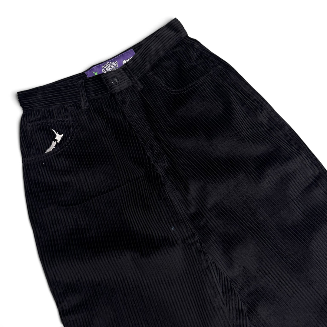 Always Do What You Should Do Black Corduroy Trousers (S)
