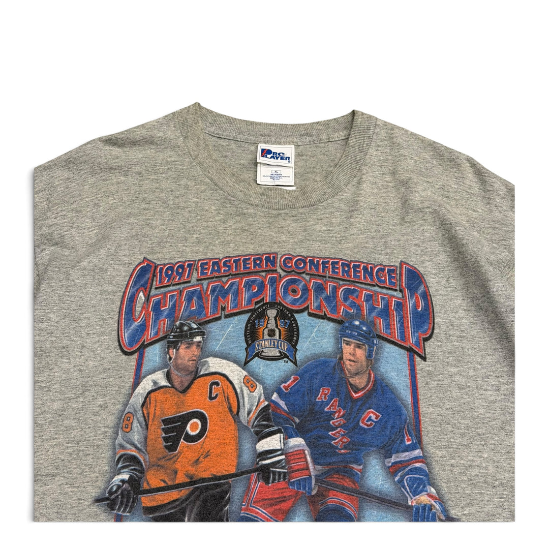 Vintage NHL Flyers Rangers Graphic T shirt Gray (XL)