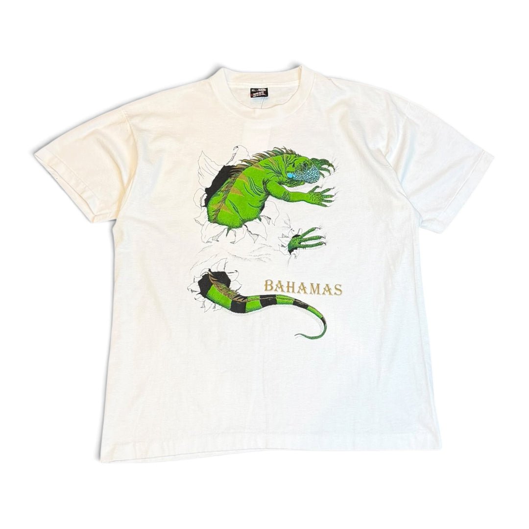 90's Vintage Bahamas White Graphic T-Shirt (XL)