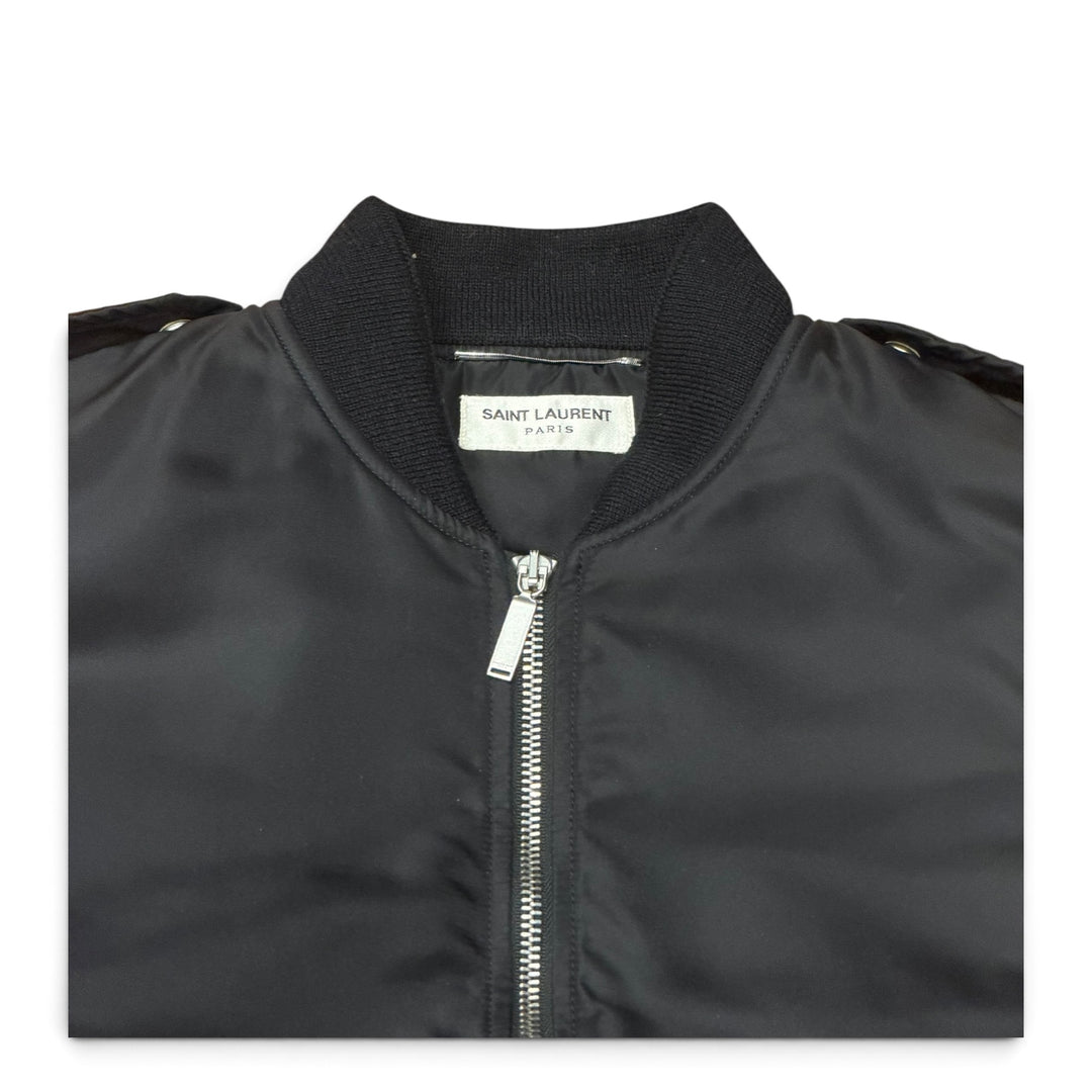 Saint Laurent Black Nylon Bomber Jacket (S)