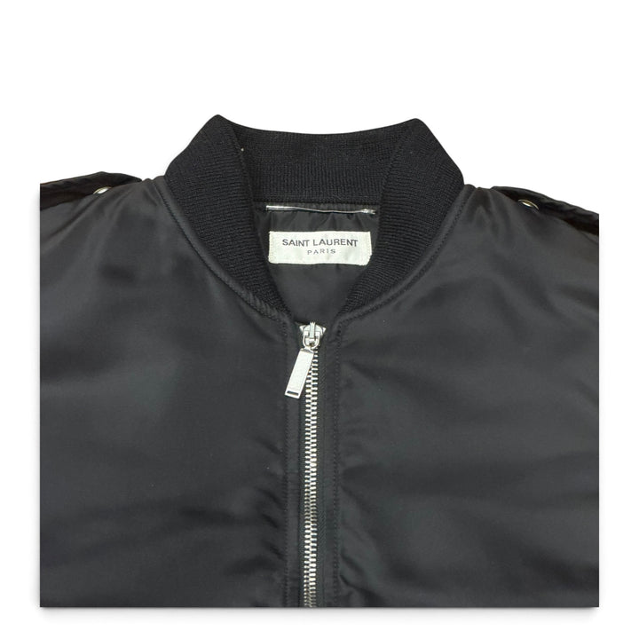 Saint Laurent Black Nylon Bomber Jacket (S)
