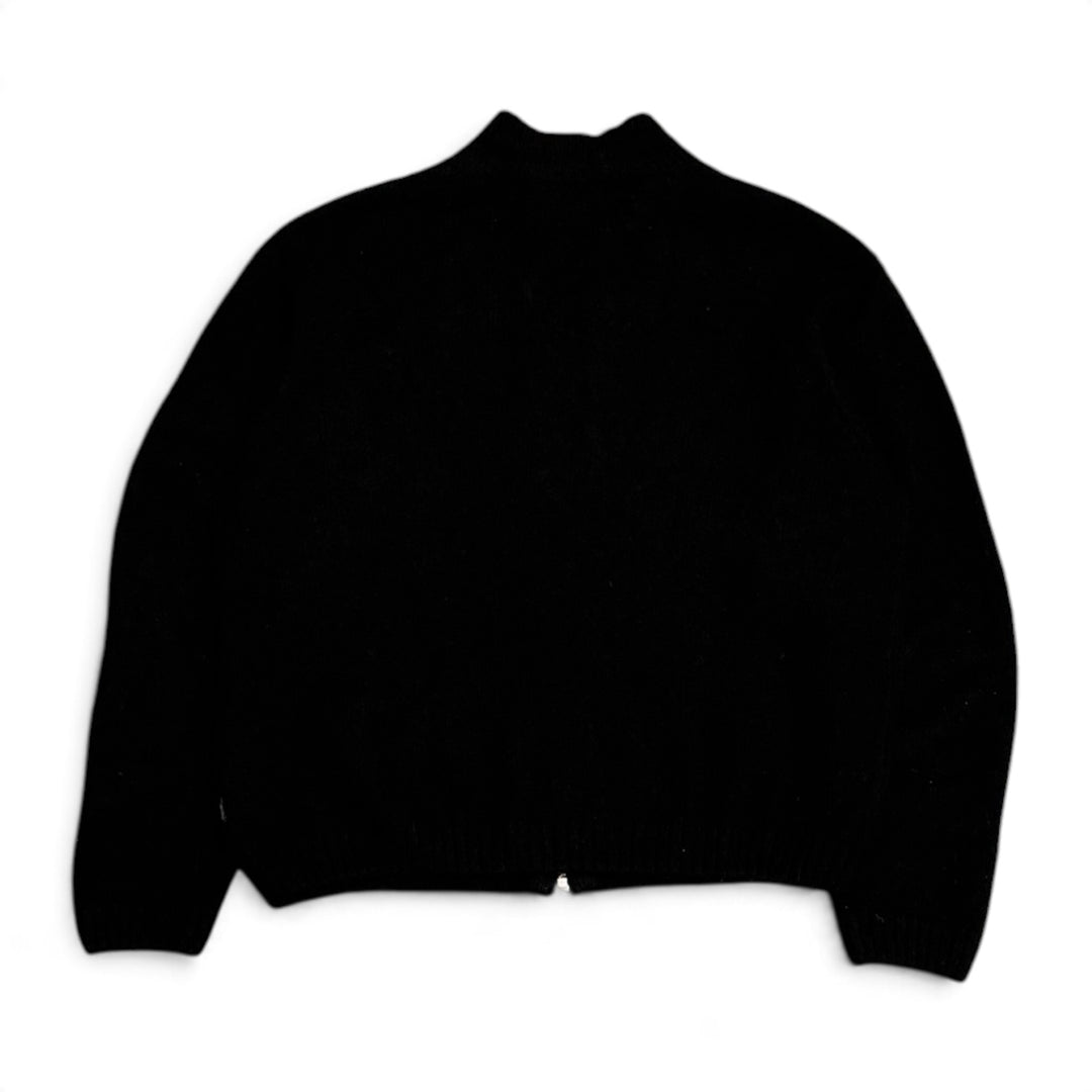 Stussy Black Alpaca Wool Knitted Zip Up Jumper (L)