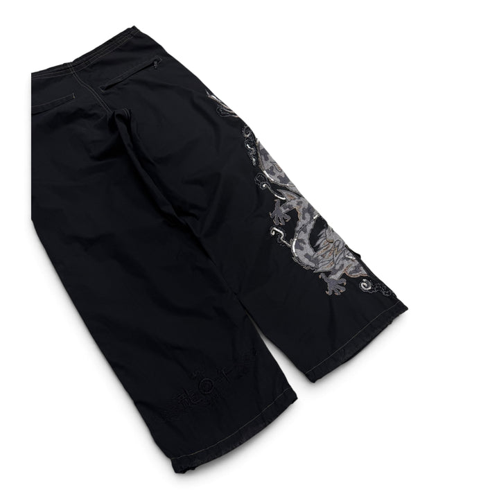 Maharishi Black Embroidered Dragon Snow Pants (M)