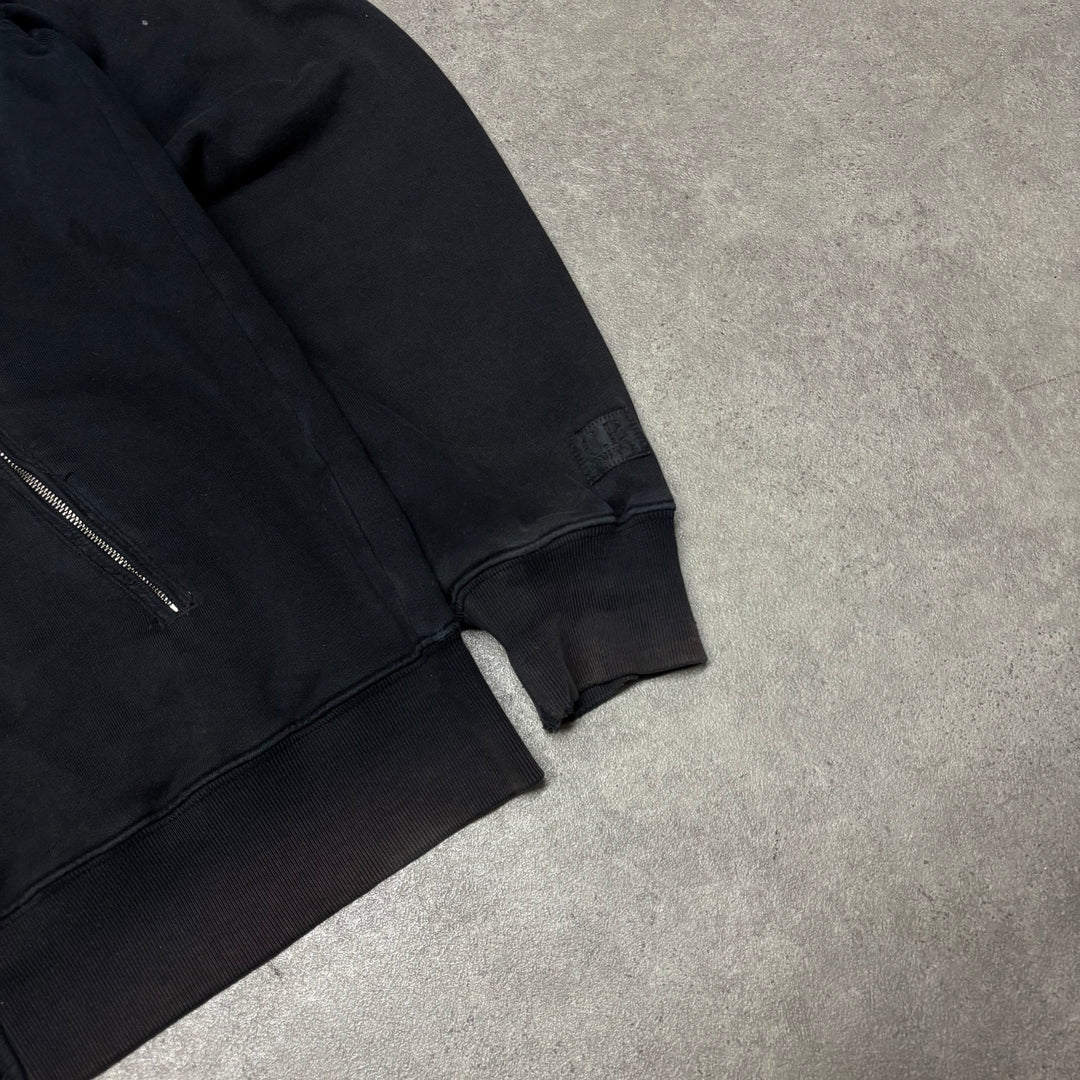 CP Company Black Heavy Cotton Full Zip Hoodie (XL)