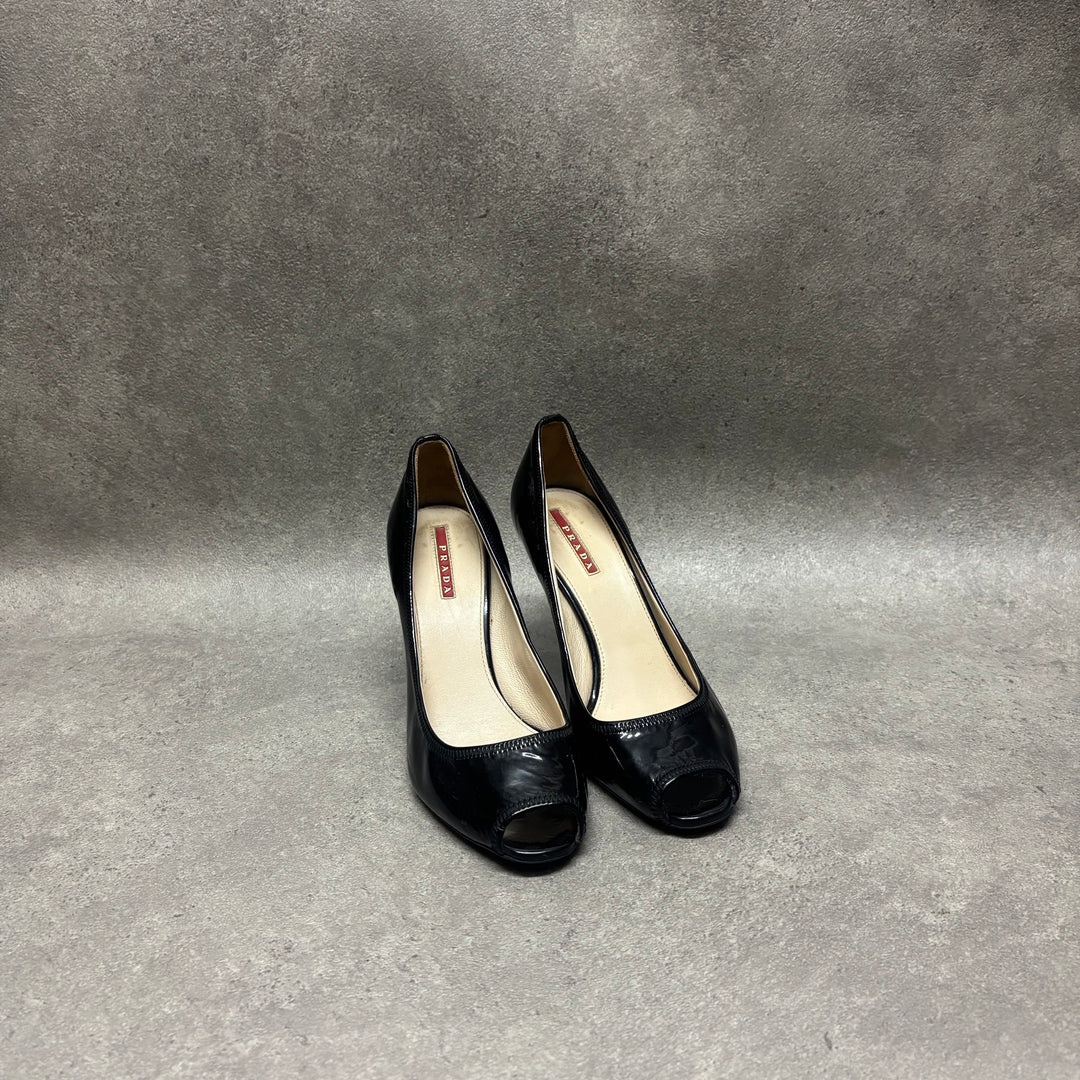 Vintage Prada Black High Heel Shoes (UK5)