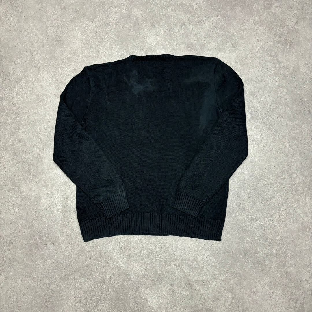 Vintage Polo Ralph Lauren Black Heavy Knitted Sweater (L)