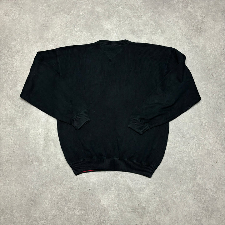 Vintage Tommy Hilfiger Black Heavy Knitted Sweater (XXL)