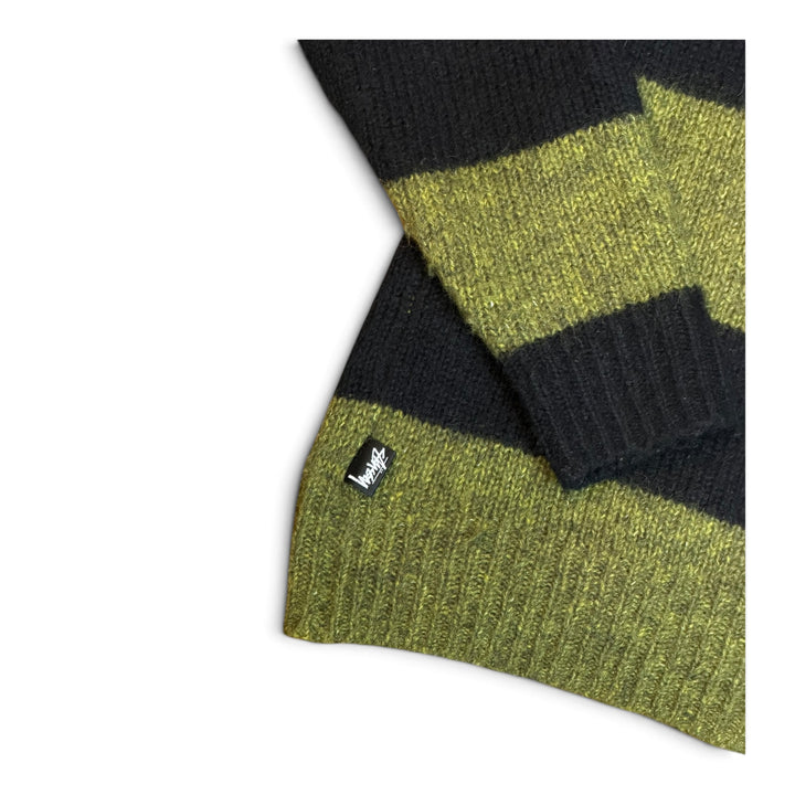 Stussy Green & Black Stripy Wool Knitted Sweater (S)