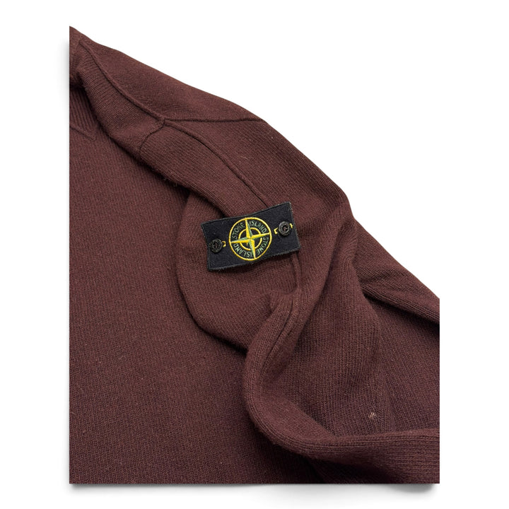 Vintage Stone Island Crew Neck Knitted Jumper Burgundy (XXL)