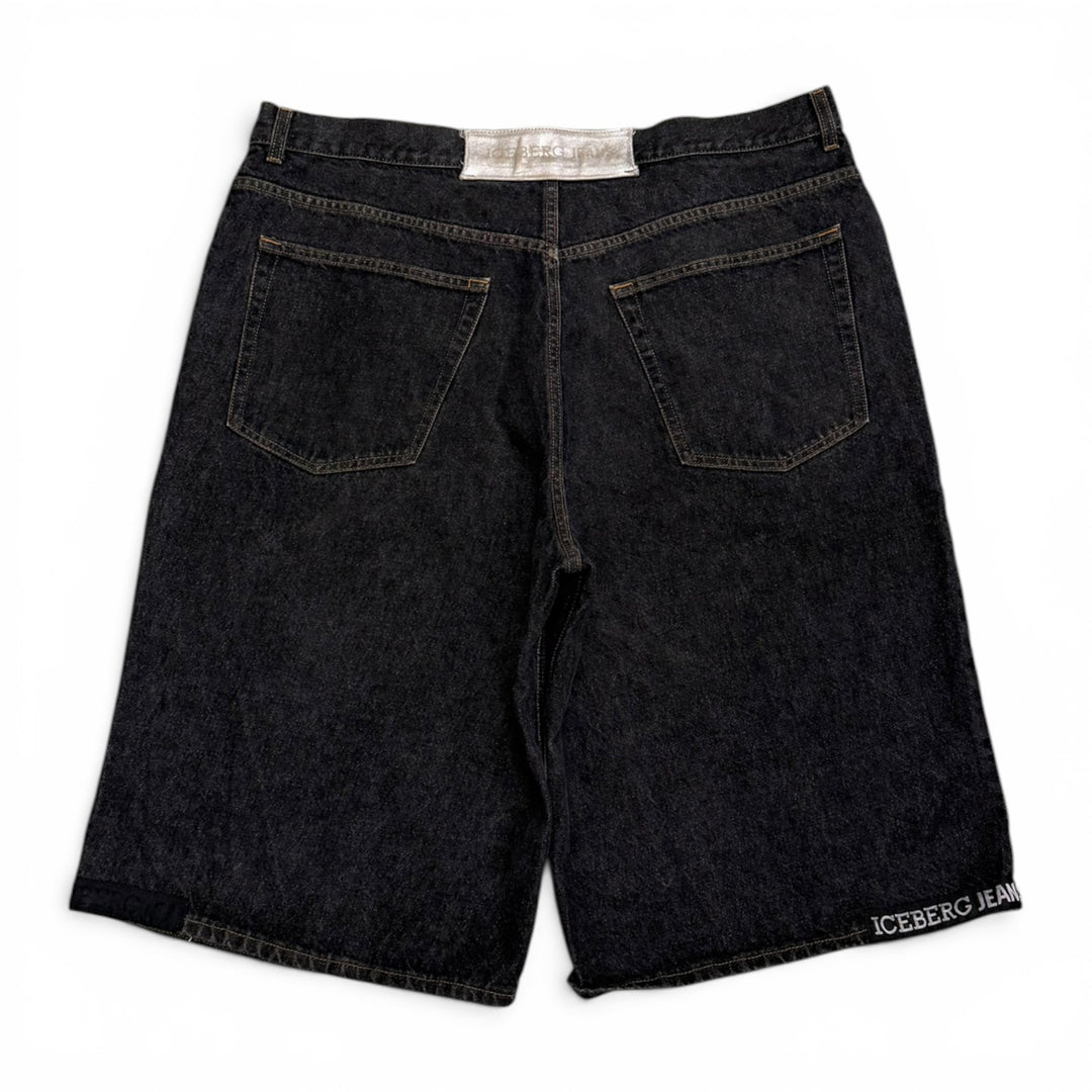 Vintage Iceberg 90's Baggy Denim Shorts Black (41")