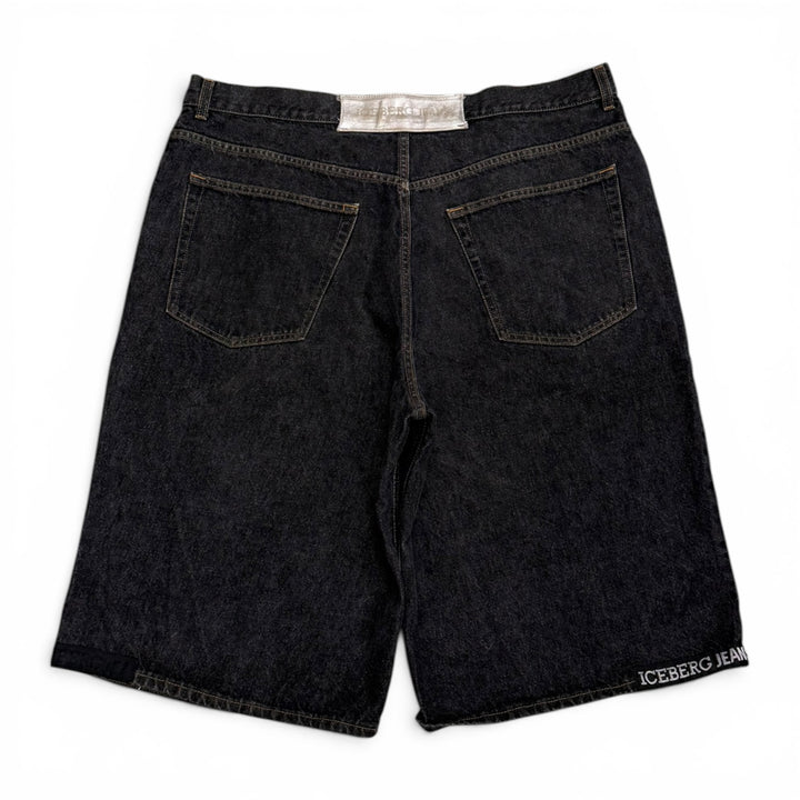 Vintage Iceberg 90's Baggy Denim Shorts Black (41")