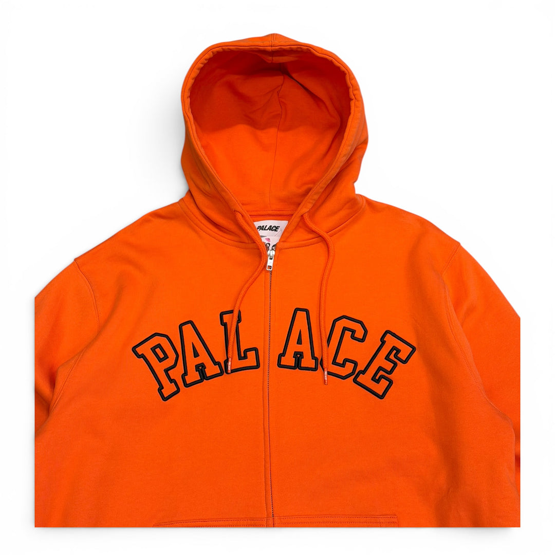 Palace Orange Outline Arch Zip Up Hoodie (XL)