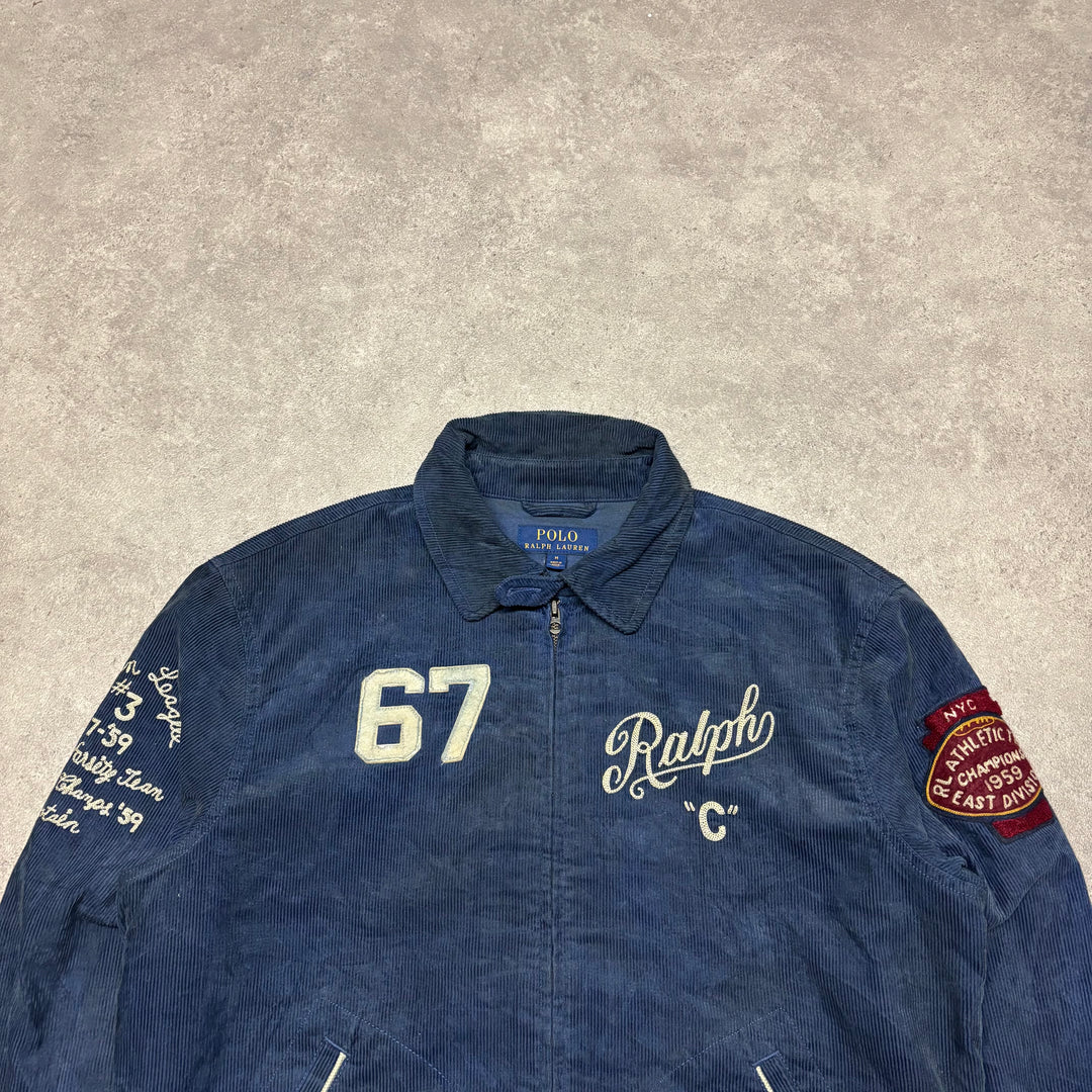 Vintage Polo Ralph Lauren Navy Varsity Corduroy Jacket (M)