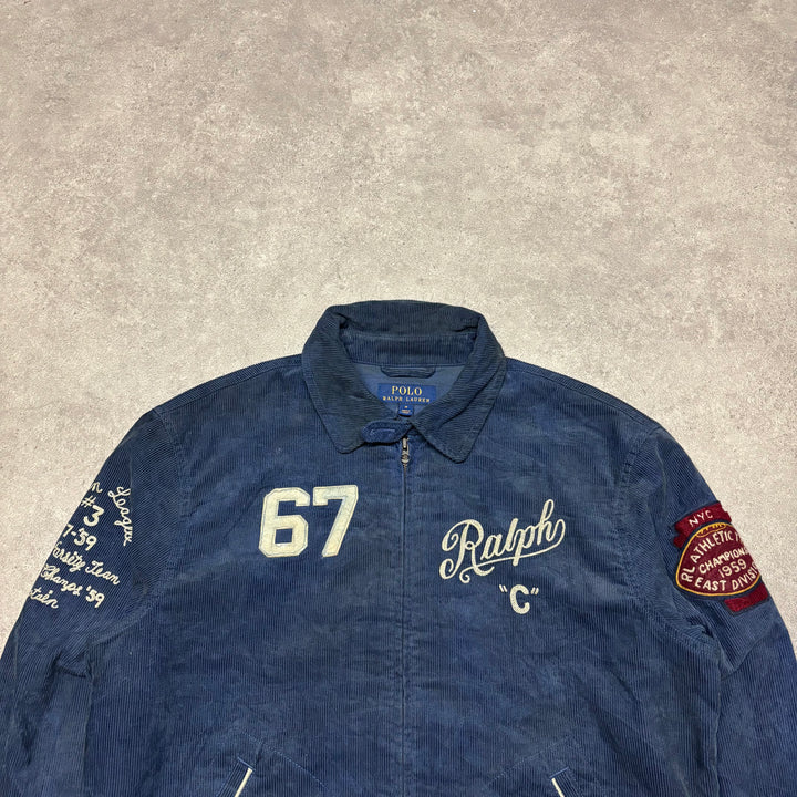 Vintage Polo Ralph Lauren Navy Varsity Corduroy Jacket (M)