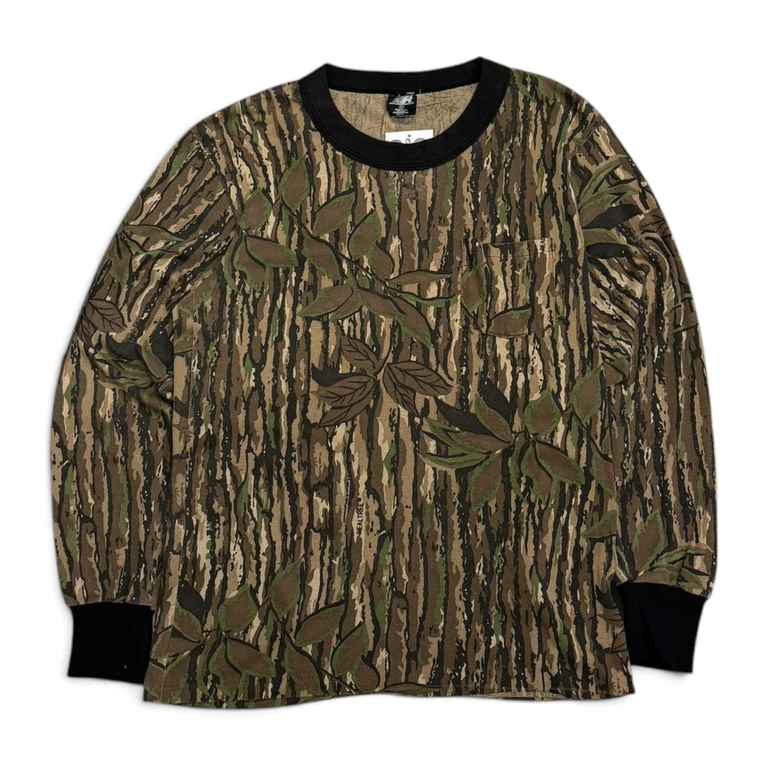 Vintage 90's Camo Long Sleeve T shirt Green (M)