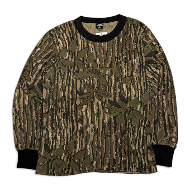 Vintage 90's Camo Long Sleeve T shirt Green (M)