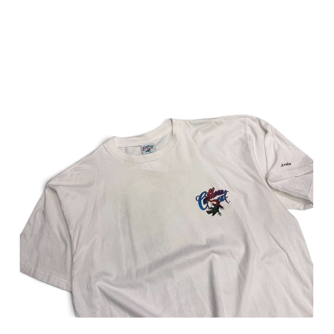 Vintage 90's Single Stitch Iguana Graphic T Shirt  White (XXL)