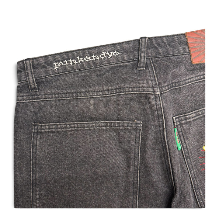 Punk And Yo 2020 Washed Denim Shorts Black (32)