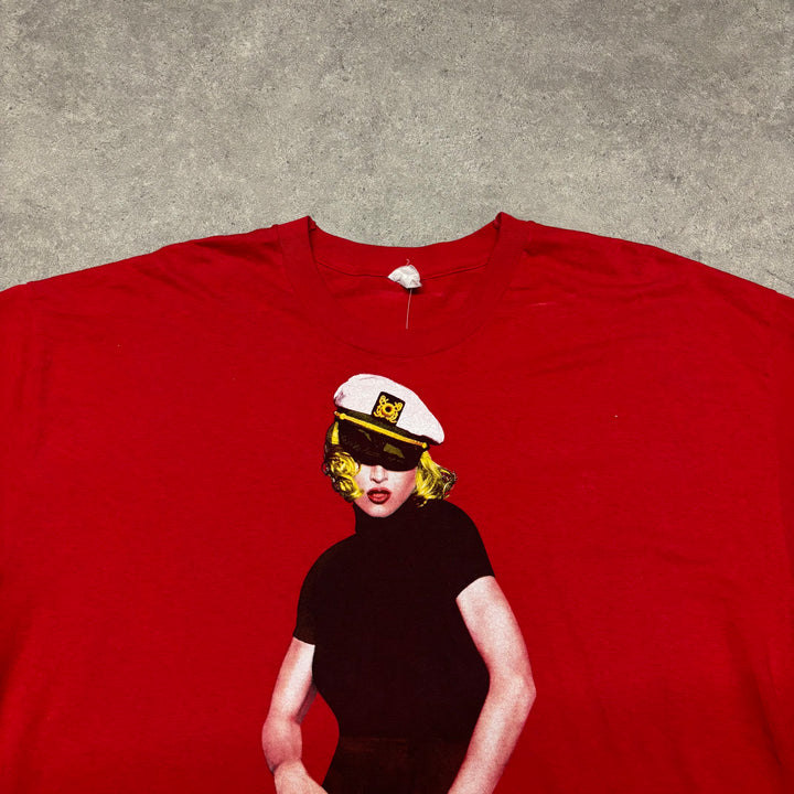 90's Vintage Madonna Red Graphic T-Shirt (XL)