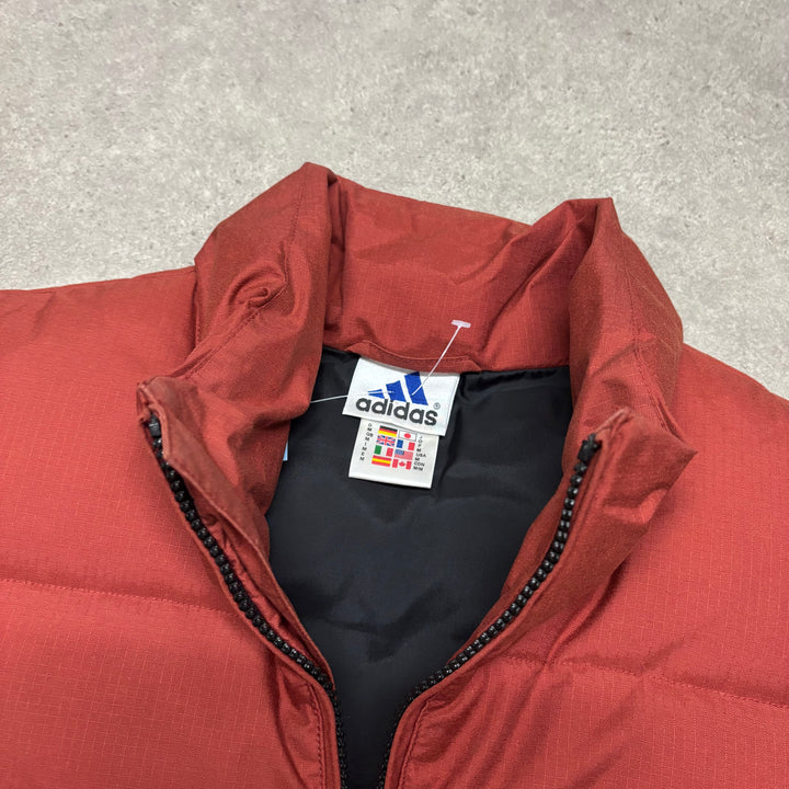 Vintage Adidas Orange Puffer Gilet (M)