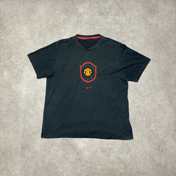 00's Vintage Nike Manchester United Black T-Shirt (XXL)
