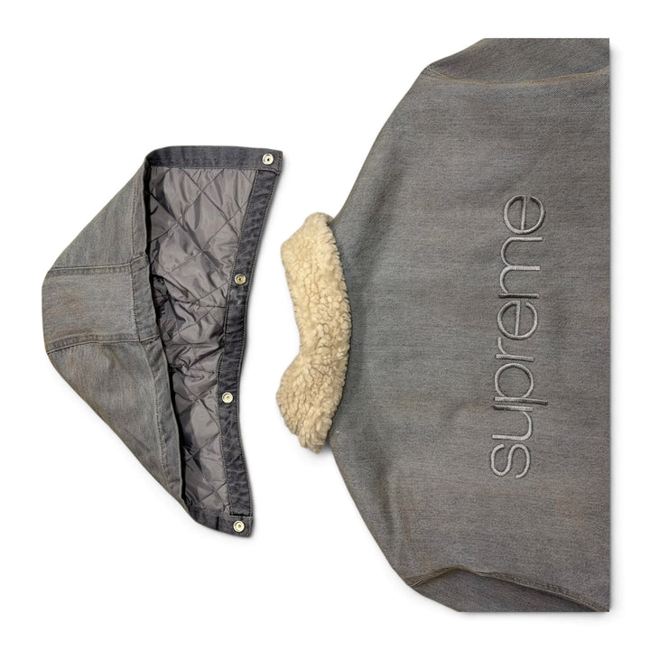 Supreme Faux Shearling Lined Bomber Jacket Grey (M)