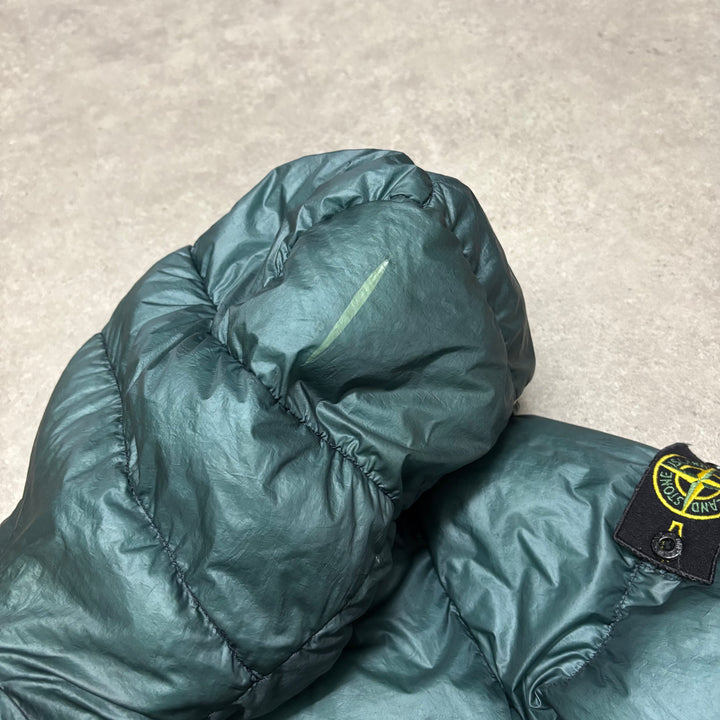 Stone Island Green Garment Dyed Puffer Jacket (XXL)