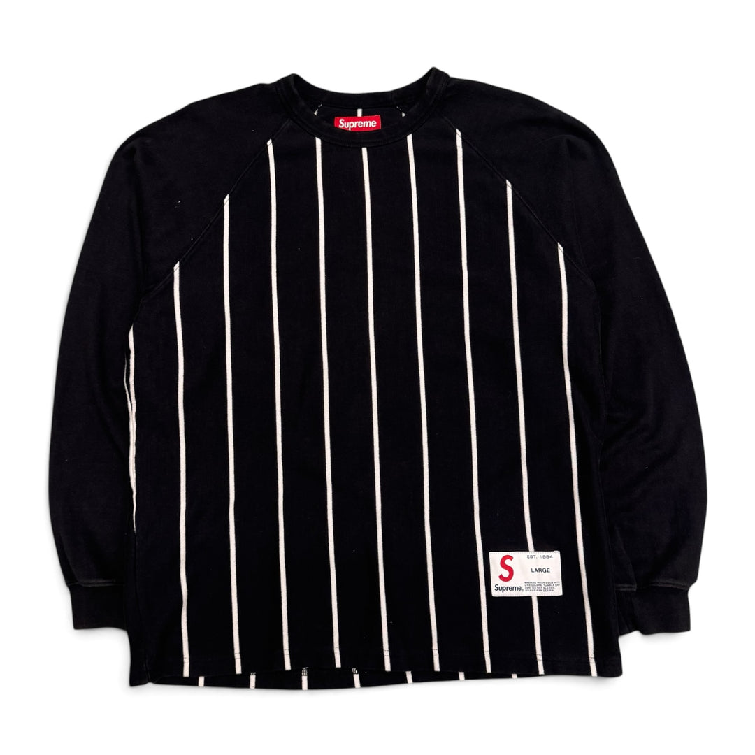 Supreme Black & White Striped Sweatshirt (L)