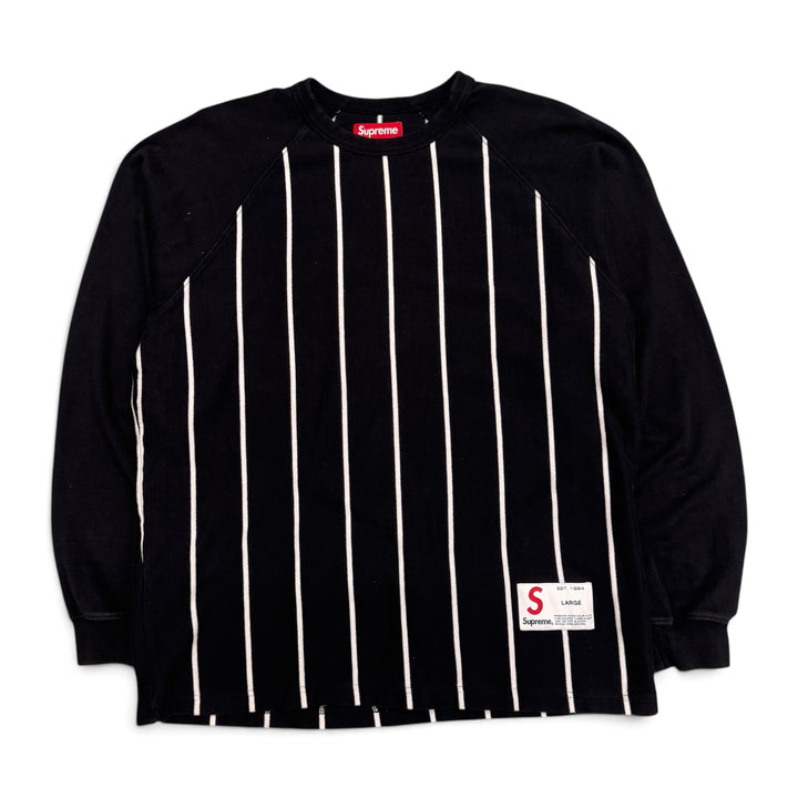 Supreme Black & White Striped Sweatshirt (L)