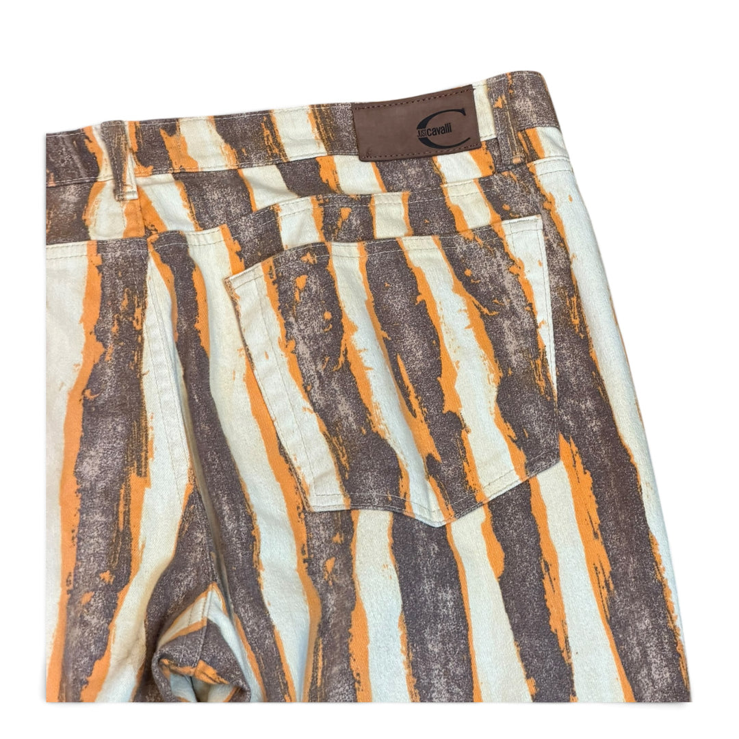 Vintage Cavalli Orange Stripy Patterned Trousers (38)