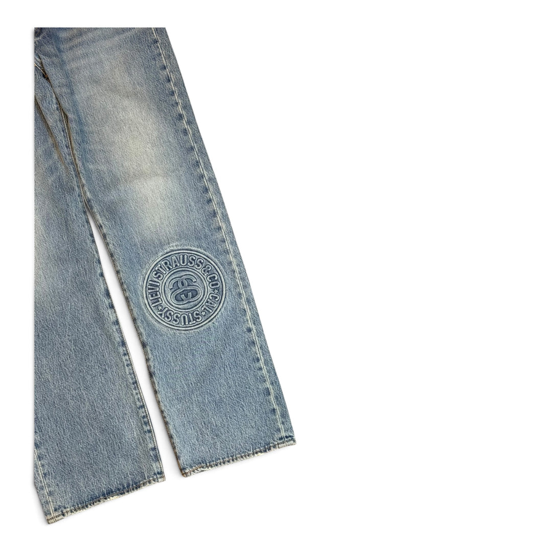BNWT Stussy x Levis 501 Washed Blue Denim Jeans (36)