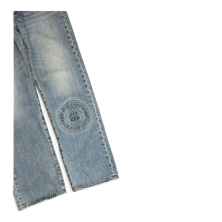 BNWT Stussy x Levis 501 Washed Blue Denim Jeans (36)