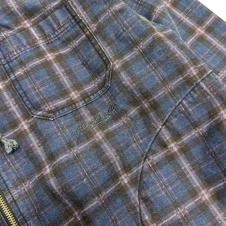 Yardsale Checkered Zip Up Hoodie Blue (M)