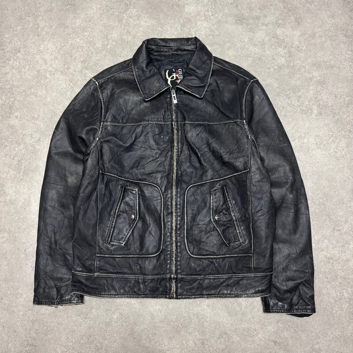 Vintage Guess Leather Jacket (M)