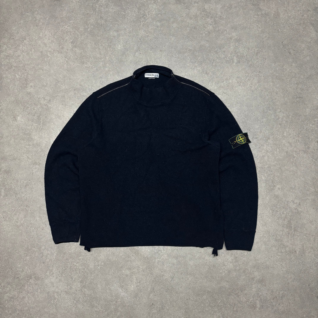 Vintage Stone Island Navy Wool Knitted Sweater (XXL)