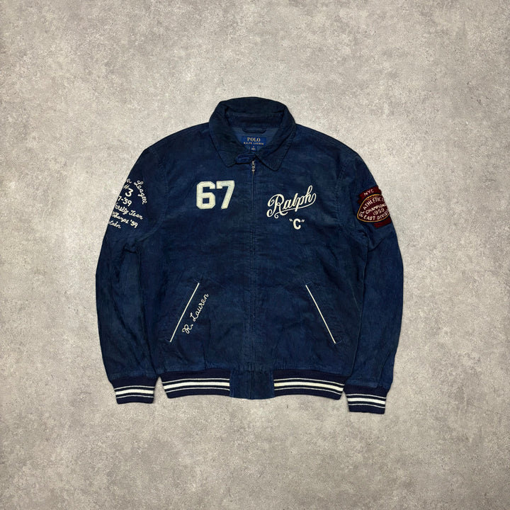 Vintage Polo Ralph Lauren Navy Varsity Corduroy Jacket (M)