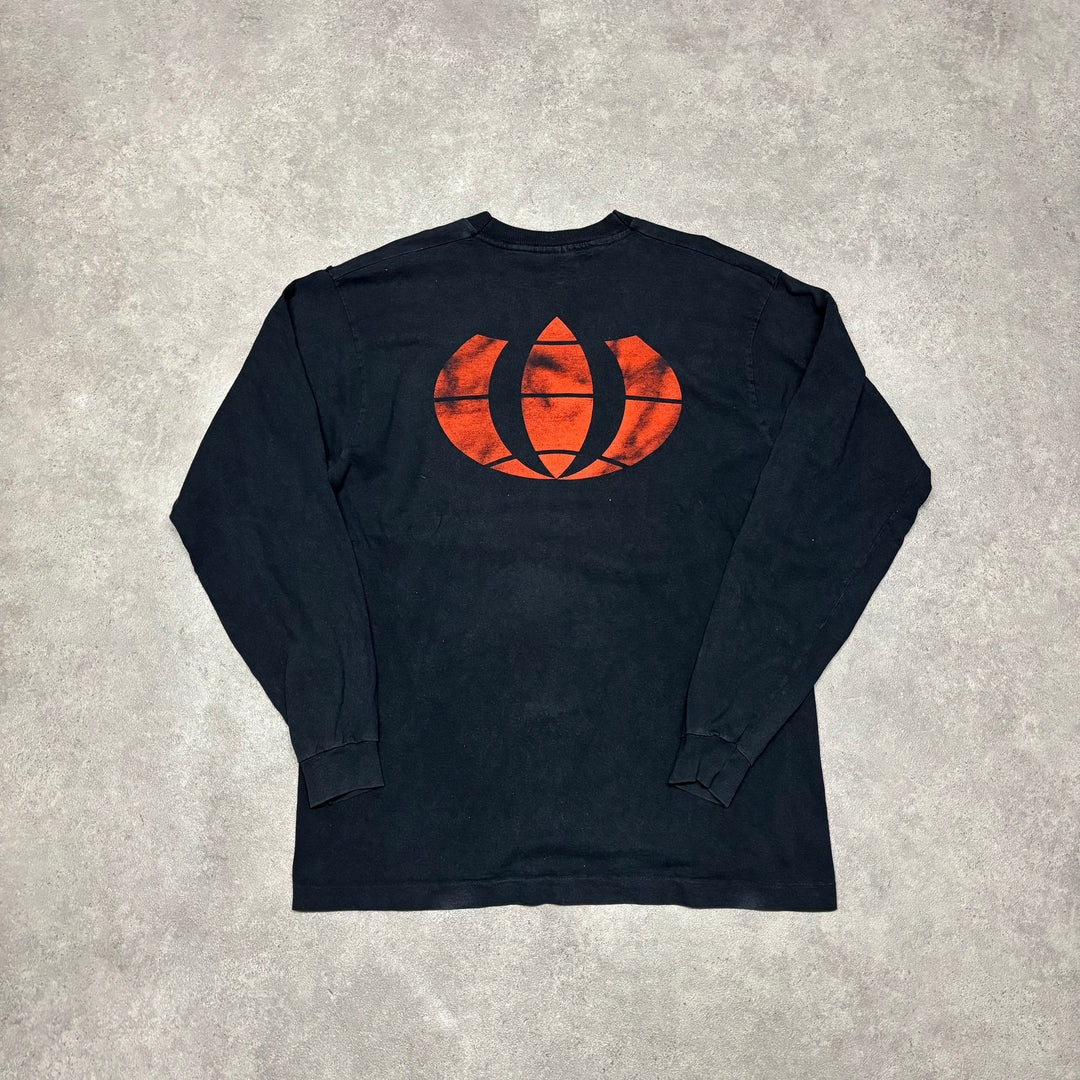 Early 90's  Warp Records (Aphex Twin Label) Black Long Sleeve Graphic T-Shirt (XL)