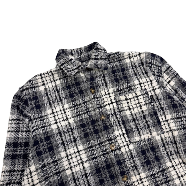 F***ing Awesome Grey Checkered Heavyweight Flannel Shirt Jacket (L)