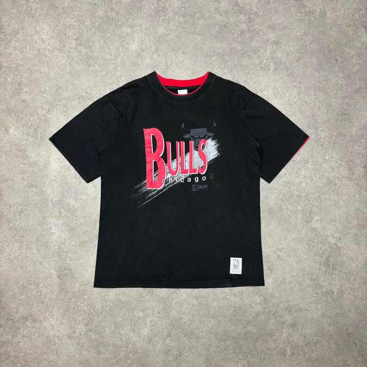 90's Vintage Chicago Bulls Black Graphic T-Shirt (XL)