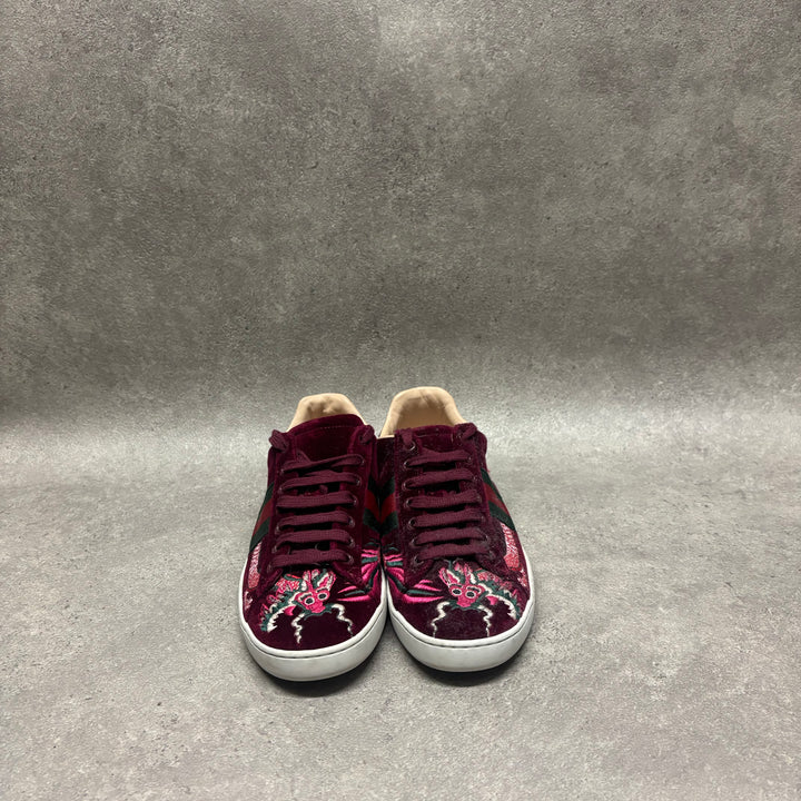 Gucci Ace Velvet Trainers (UK4)