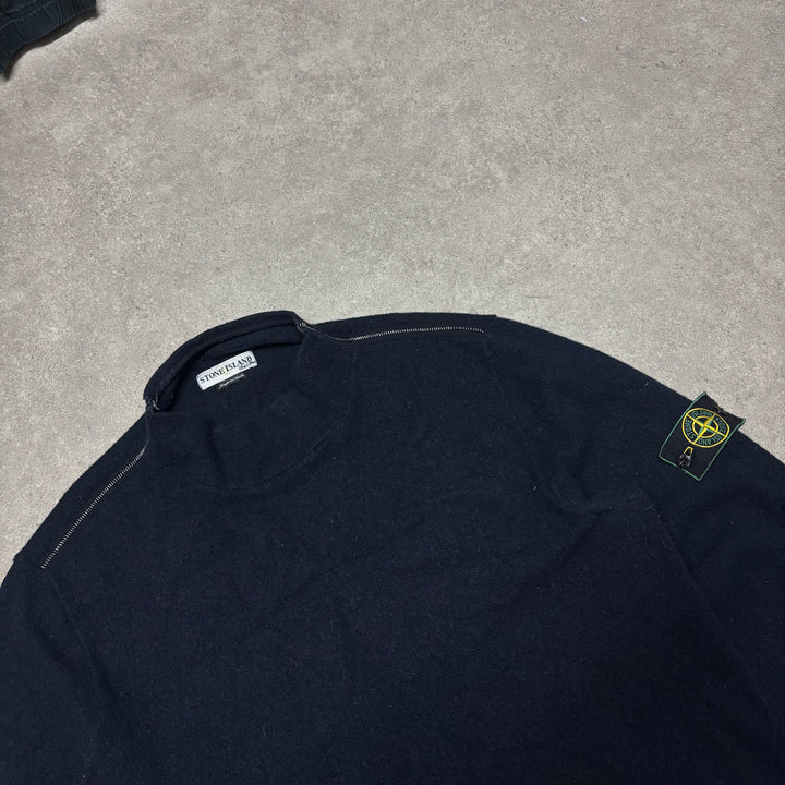 Vintage Stone Island Navy Wool Knitted Sweater (XXL)